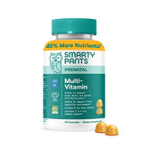 SmartyPants Prenatal Gummies bottle closeup with lemon flavor for daily prenatal nutrition.
