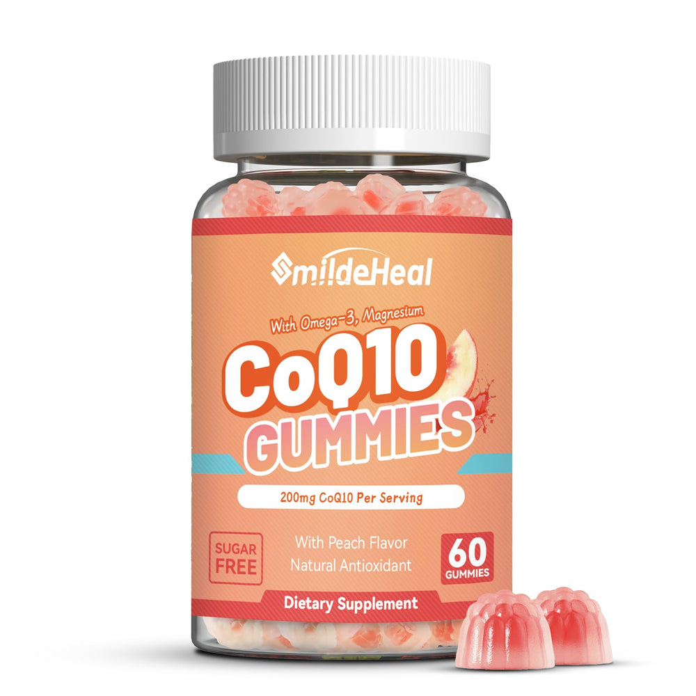 SmildeHeal CoQ10 Gummies bottle front showing daily energy support.