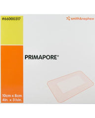 Smith & Nephew Primapore dressing close-up with absorbent pad for wound protection.