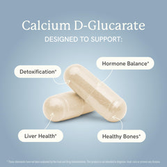 SMNutrition Calcium D-Glucarate label front emphasizing vegan and third party tested claims.