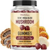SMNutrition Mushroom Gummies raspberry bottle may support daily immune wellness.