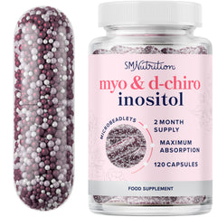 SMNutrition Myo-Inositol & D-Chiro Inositol bottle front supports hormone balance for women.