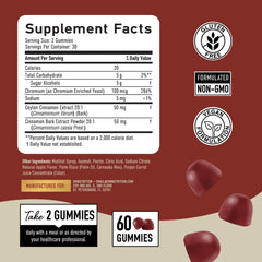 Back packaging lists ingredients and quality standards for SMNutrition gummies