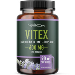 SMNutrition Vitex chasteberry bottle promotes daily hormone balance and PMS support.