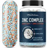 SMNutrition Zinc Balance Microbeadlets bottle highlighting immune support benefits