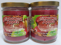 Smoke Odor Exterminator Cinnamon Apple jar candle, pack of 2 for odor removal.