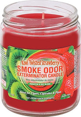 Smoke Odor Exterminator Kiwi Twisted Strawberry jar candle refreshing space with fruity notes.