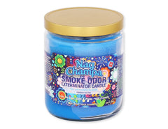 Smoke Odor Exterminator Nag Champa 13 oz jar on shelf; ready for home use.