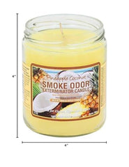 Smoke Odor Exterminator Pineapple Coconut candle wick with long burn time and aroma.