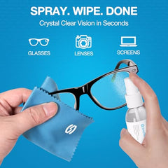 SmoTecQ Glasses Cleaner Kit microfiber cloths lift fingerprints without scratching