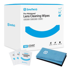SmoTecQ lens wipes 180-count pack for fast, streak-free daily cleaning.