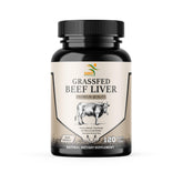 SMS Health Products grass-fed beef liver capsules bottle front highlighting energy-support nutrients