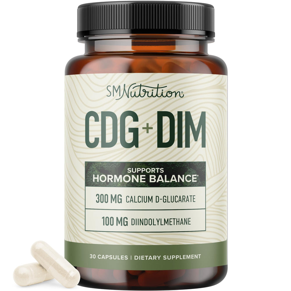 SMNutrition Calcium D-Glucarate-DIM bottle supporting estrogen balance and detox support