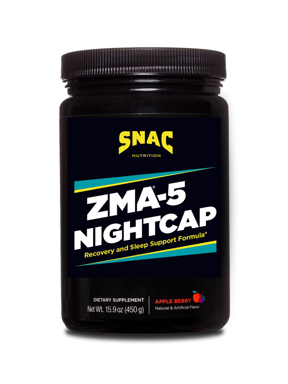 SNAC ZMA-5 Nightcap bottle top view for bedtime sleep support