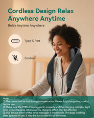 Snailax cordless massager with 10 sessions per charge for portable relaxation.