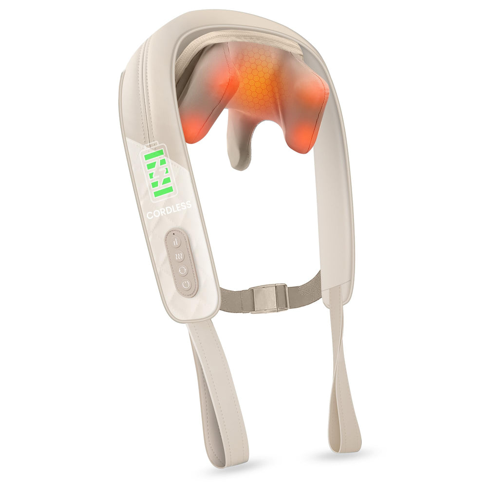Snailax cordless neck massager with heat ready for on-the-go relaxation.