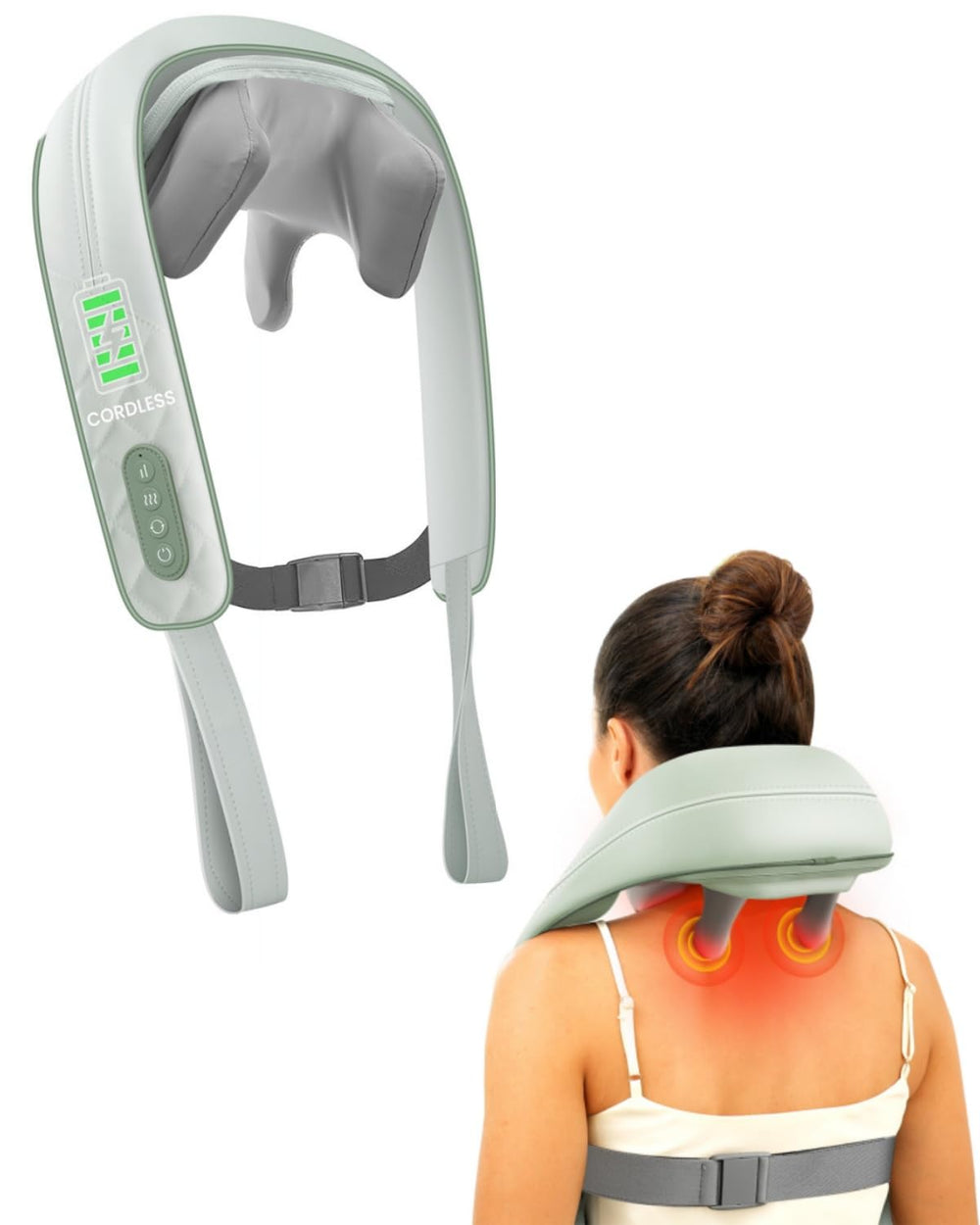 Snailax cordless neck massager with heat for portable relief and comfort.