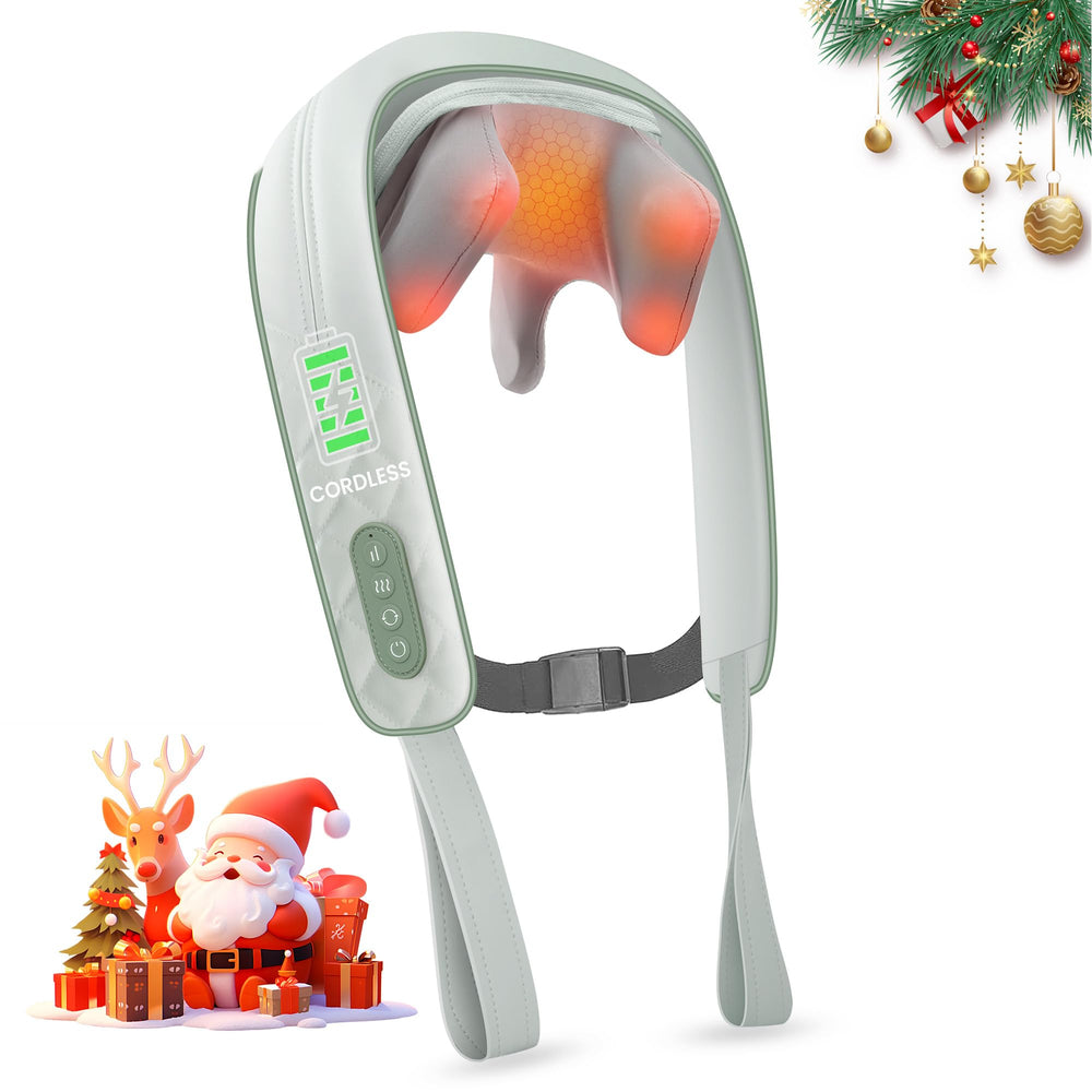 Snailax cordless shiatsu neck massager with heat providing soothing neck relief