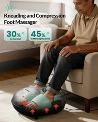 Snailax massager demonstrates 360° wraparound air compression enveloping the foot