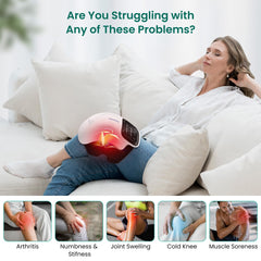 Three heating levels on the Snailax knee massager for customizable warmth.