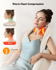 Six massage heads simulate kneading to relieve neck and shoulder tension