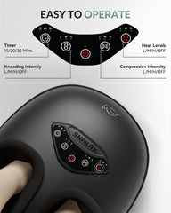 Snailax shiatsu foot massager demonstrates full-foot kneading across toes, arches, and heels.