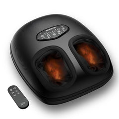 Snailax Shiatsu Foot Massager with Heat showing soothing warmth for tired feet.