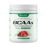 Snap BCAA Powder bottle-front shows watermelon flavor for pre-workout energy and recovery