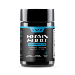 Snap Supplements Brain Booster bottle on desk promotes sharper focus during work