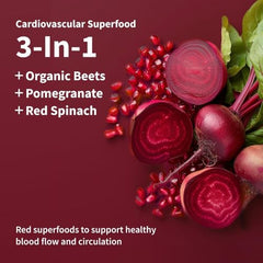 Snap Supplements Heart Beet Powder scoop next to powder for easy daily mix