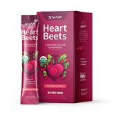 Snap Supplements Heart Beets stick pack in mixed berry ready for cardio support on the go.