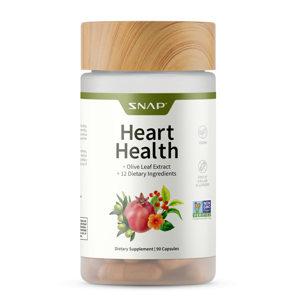 Snap Supplements Heart Health bottle for daily heart support and circulation.