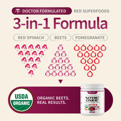 Snap Supplements mixed berry beet powder in a bowl with vibrant color