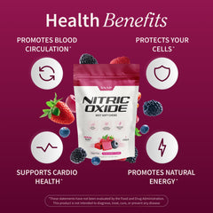 Snap Supplements Nitric Oxide Beet ingredients pack shows CoQ10 and beet root for antioxidant-inspired wellness.