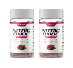 Snap Supplements Nitric Oxide Beet Root Gummies cherry bottle showing 60-count for daily energy
