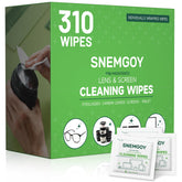 SNEMGOY glasses wipes, pre-moistened and wrapped for on-the-go cleaning of lenses