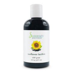 Soapeauty sunflower lecithin bottle shows potential for skin hydration.