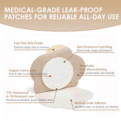 SOFOXYI belly button patch features a 2mm cotton core to reduce leakage.