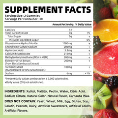 softbear glucosamine chondroitin gummies label highlights 8-in-1 blend