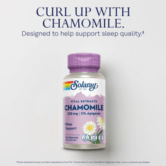SOLARAY Chamomile apigenin 2% standard: highlights flavonoid content for consistency.