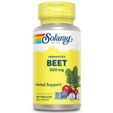 SOLARAY beet root capsules bottle, convenient daily capsules for potential energy and endurance support.