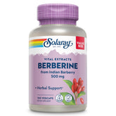 SOLARAY Berberine 500mg bottle front, vegan and non-GMO daily wellness supplement.