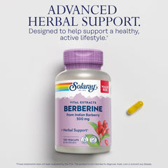SOLARAY Berberine HCl illustration highlighting Indian barberry origin.