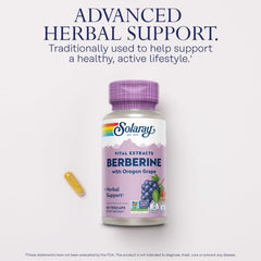 SOLARAY Berberine ingredients label highlighting berberine HCl from Indian barberry