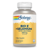 Solaray Bio E with Selenium bottle front highlighting high-potency vitamin E for antioxidant support.