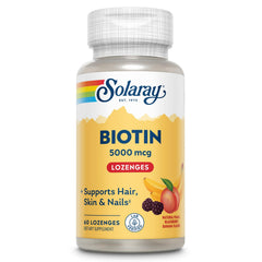 SOLARAY Biotin lozenge peach flavor for hair and nails support
