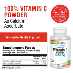 SOLARAY Calcium Ascorbate powder, pure ingredient focus for clean vitamin C intake.