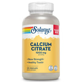 Solaray Calcium Citrate 1000mg bottle front view highlighting chelated calcium for bone support.