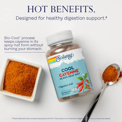 SOLARAY Cayenne capsules close-up showing capsaicin-rich content.