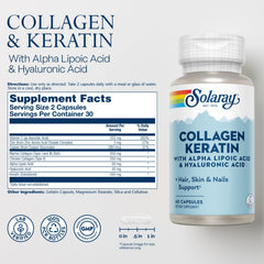 SOLARAY Type I II III collagen capsules for connective tissue health.